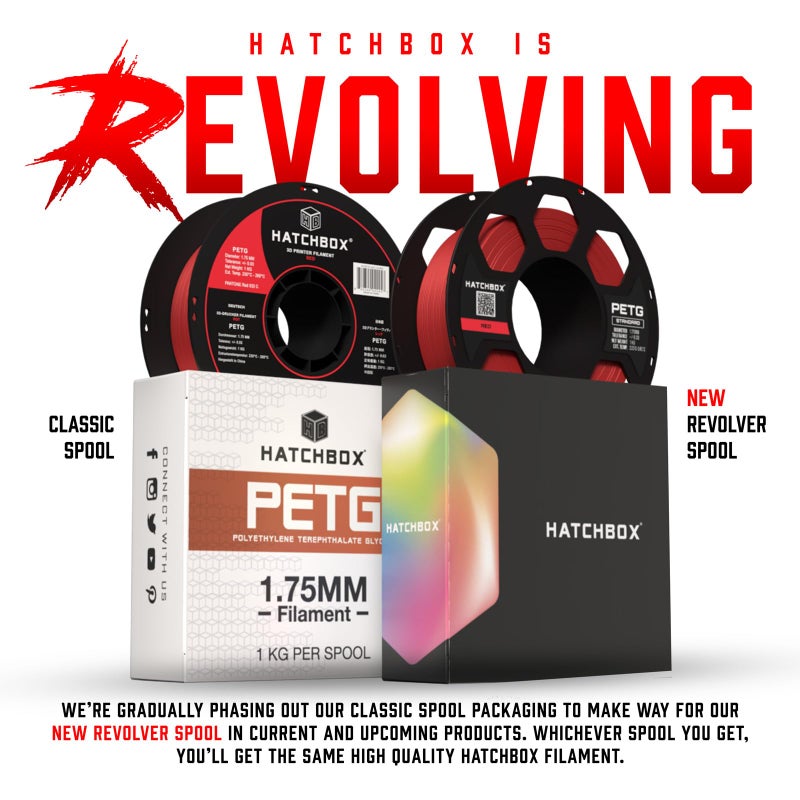 HATCHBOX PETG 3D Printer Filament, Dimensional Accuracy +/- 0.03 mm, 1 kg Spool, 1.75 mm, Red - Image 3